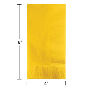 School Bus Yellow Dinner Napkins 2Ply 1/8Fld, 50 ct Party Decoration