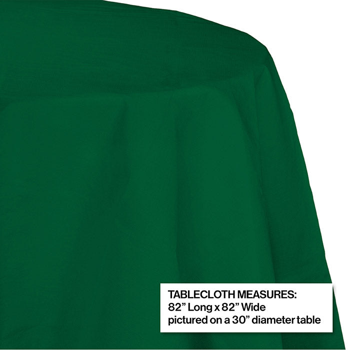 Hunter Green Round Polylined TIssue Tablecover, 82" Party Decoration