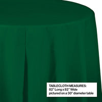 Hunter Green Round Plastic Tablecover, 82