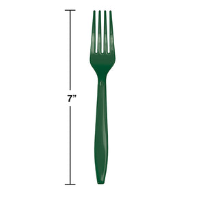 Hunter Green Plastic Forks, 24 ct Party Decoration