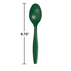 Hunter Green Plastic Spoons, 24 ct Party Decoration