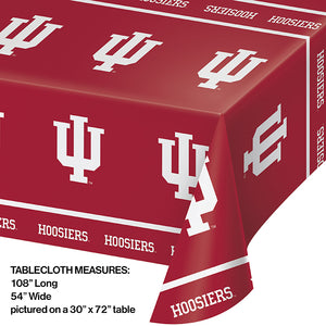 Indiana University Plastic Table Cover, 54" X 108" Party Decoration