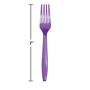 Amethyst Purple Plastic Forks, 24 ct Party Decoration
