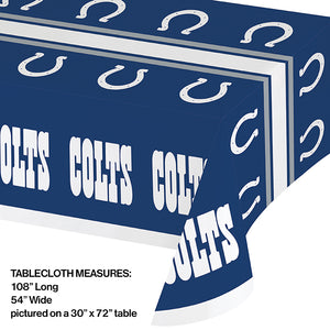 Indianapolis Colts Plastic Table Cover, 54" x 102" Party Decoration