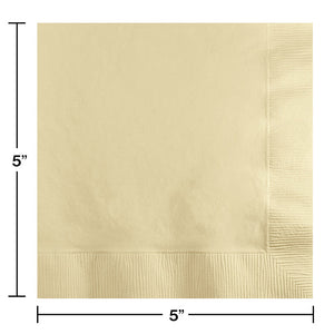 Ivory Beverage Napkin 2Ply, 50 ct Party Decoration