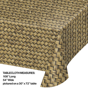 Basket Weave Plastic Table Cover, 54" X 108" Party Decoration