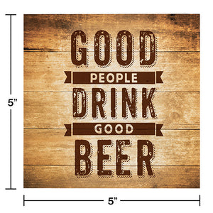 Cheers And Beers Beverage Napkins, Beer Quote, 16 ct Party Decoration