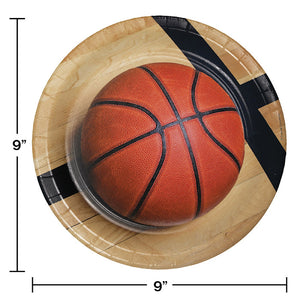 Basketball Paper Plates, 8 ct Party Decoration
