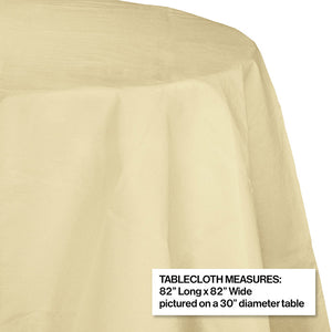 Ivory Round Polylined TIssue Tablecover, 82" Party Decoration