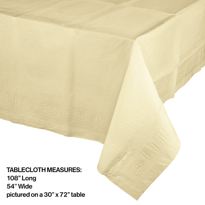 Ivory Tablecover 54"X 108" Polylined Tissue Party Decoration