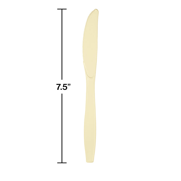 Ivory Plastic Knives, 24 ct Party Decoration