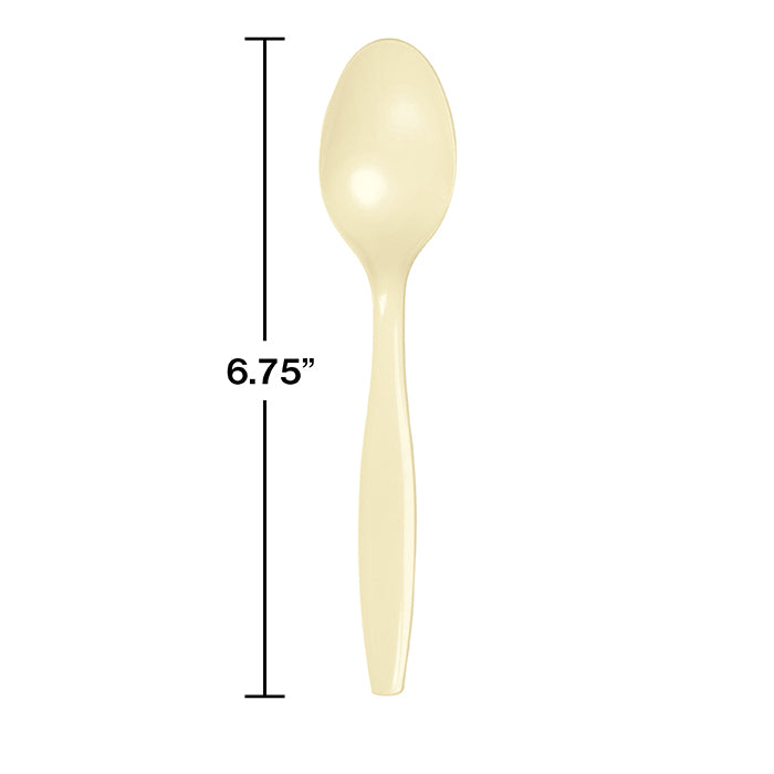 Ivory Plastic Spoons, 24 ct Party Decoration
