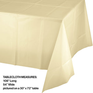 Ivory Tablecover Plastic 54" X 108" Party Decoration
