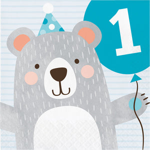 Bear Party 1st Birthday Napkins, 16 ct by Creative Converting