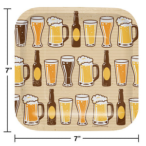 Cheers And Beers Appetizer Plates, 8 ct Party Decoration