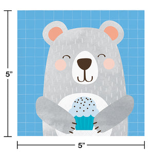 Bear Party Birthday Beverage Napkins, 16 ct Party Decoration