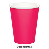 Hot Magenta Hot/Cold Paper Cups 9 Oz., 24 ct Party Decoration