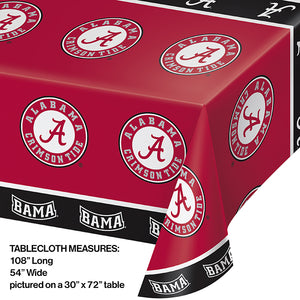 University Of Alabama Plastic Table Cover, 54" X 108" Party Decoration