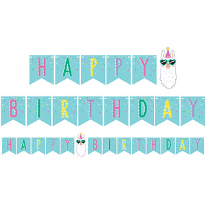 Llama Party Shaped Banner With Twine, Happy Birthday by Creative Converting