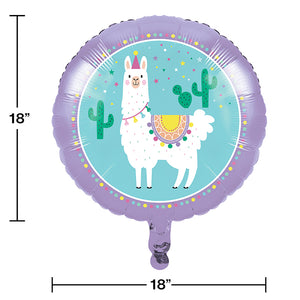 Llama Party Metallic Balloon 18" Party Decoration