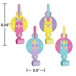 Llama Party Blowouts W/ Med, 8 ct Party Decoration