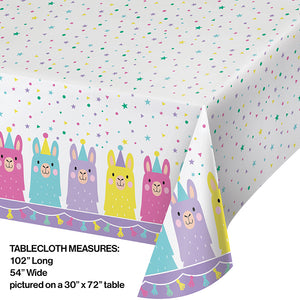 Llama Party Plastic Tablecover All Over Print, 54" X 102" Party Decoration