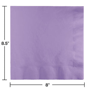 Luscious Lavender Dinner Napkins 3Ply 1/4Fld, 25 ct Party Decoration