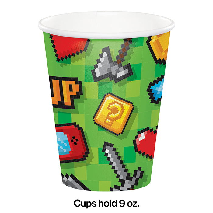 Gaming Party Hot/Cold Paper Cups 9 Oz., 8 ct Party Decoration