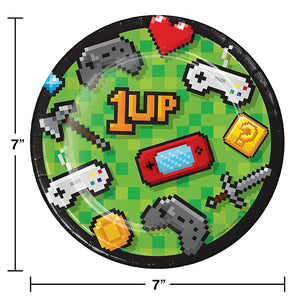 Video Game Party Dessert Plates, 8 ct Party Decoration