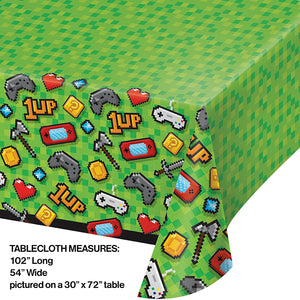 Gaming Party Plastic Tablecover All Over Print, 54" X 102" Party Decoration