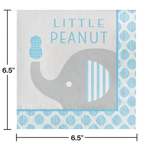 "Little Peanut" Boy Elephant Napkins, 16 ct Party Decoration