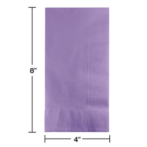 Luscious Lavender Dinner Napkins 2Ply 1/8Fld, 50 ct Party Decoration