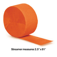Sunkissed Orange Crepe Streamers 81' Party Decoration