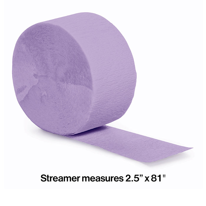 Luscious Lavender Crepe Streamers 81' Party Decoration