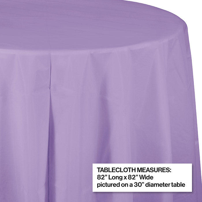 Luscious Lavender Round Plastic Tablecover, 82" Party Decoration