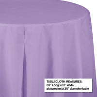 Luscious Lavender Round Plastic Tablecover, 82