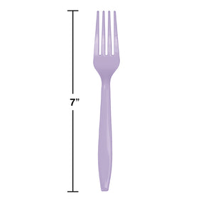 Luscious Lavender Purple Plastic Forks, 24 ct Party Decoration