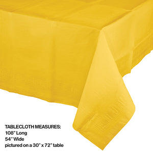 School Bus Yellow Tablecover 54"X 108" Polylined Tissue Party Decoration