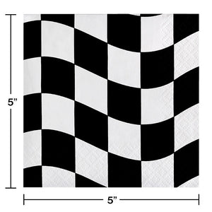 Black And White Check Beverage Napkins, 18 ct Party Decoration
