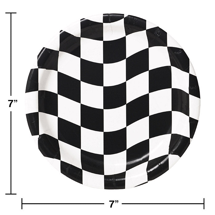 Black And White Check Dessert Plates, 8 ct Party Decoration