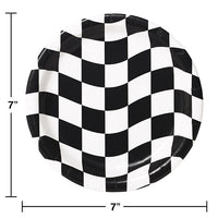 Black And White Check Dessert Plates, 8 ct Party Decoration