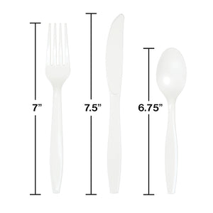White Assorted Cutlery White, 18 ct Party Decoration