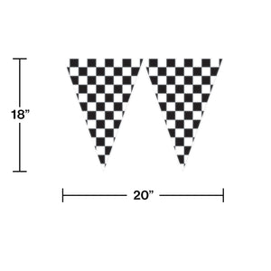 Black And White Check Flag Banner, 20 Ft. Party Decoration