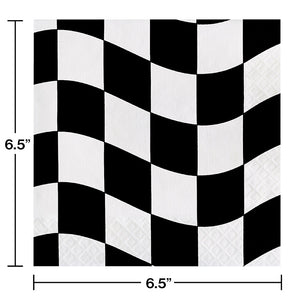 Black And White Check Napkins, 18 ct Party Decoration