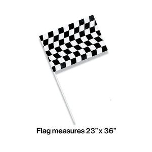 Black And White Check Plastic Flag Party Decoration