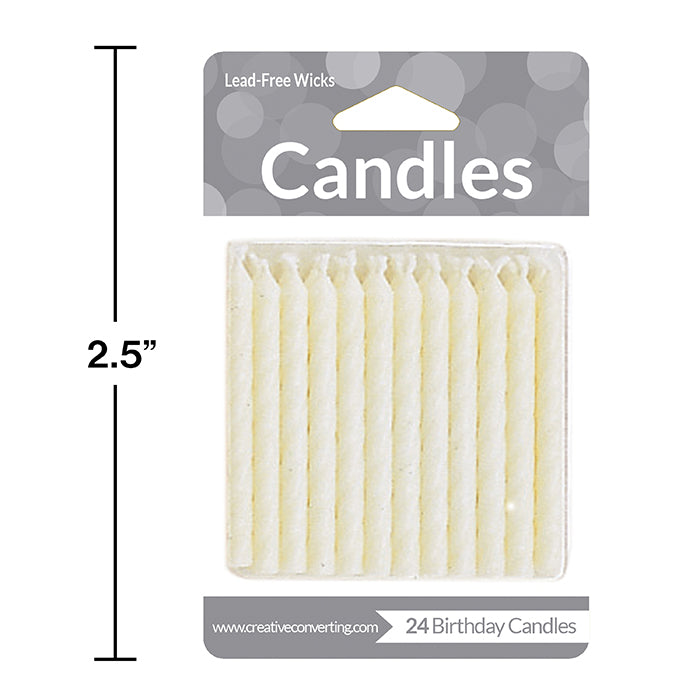 White Candles, 24 ct Party Decoration