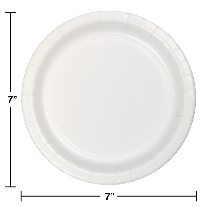 White Dessert Plate, 8 ct Party Decoration