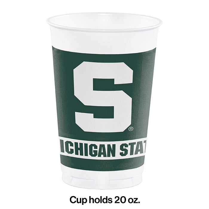 Michigan State University 20 Oz Plastic Cups, 8 ct