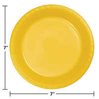 School Bus Yellow Plastic Dessert Plates, 20 ct Party Decoration