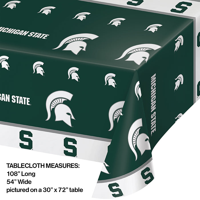 Michigan State University Plastic Table Cover, 54" X 108" Party Decoration